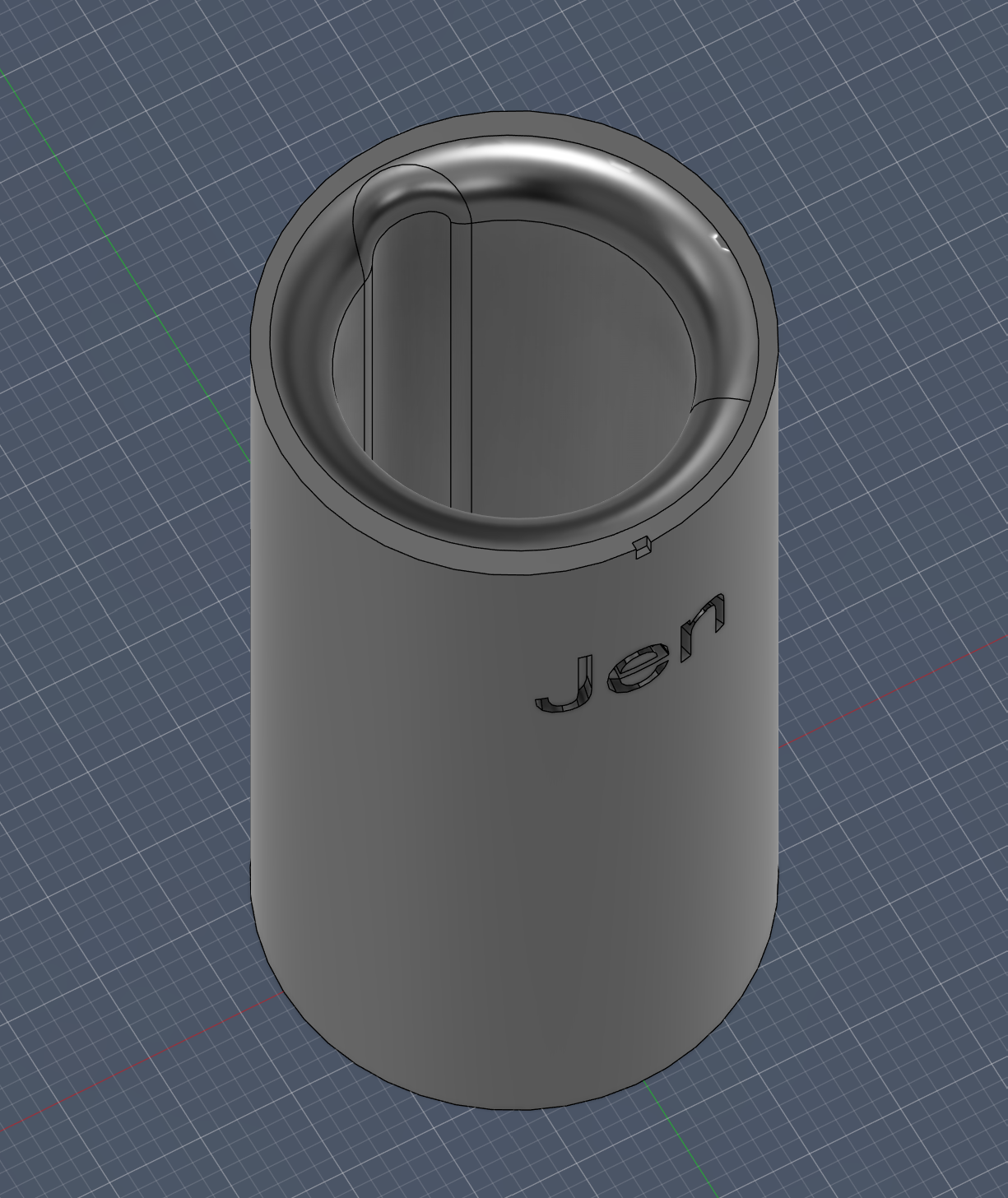 Custom FDM Thumb Slug — Fusion 360 Render